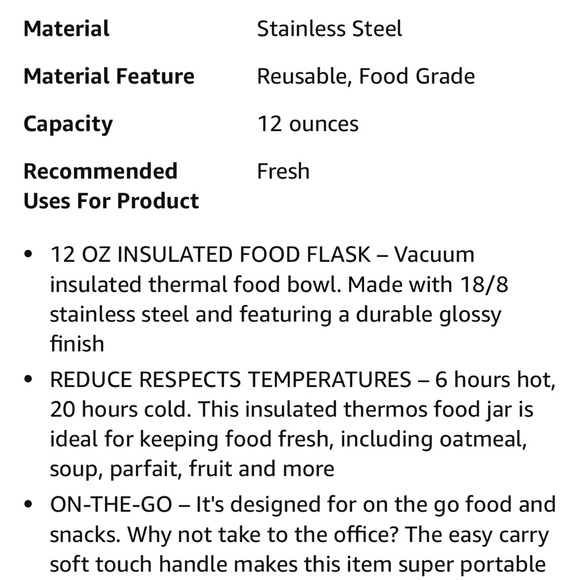 Reduce brand insulated 12 oz food container. - Picture 6 of 7